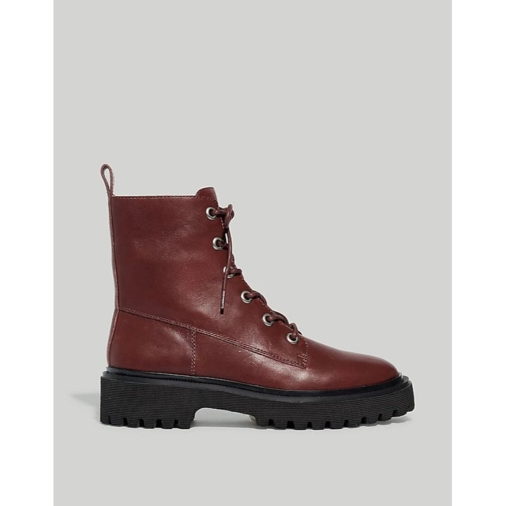 Madewell The Rayna Lace-Up Boot in Leather in Brown - Picture 2 of 9